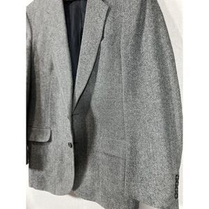 Herringbone Blazer Mens Gray Two Button Classic Sport Coat‎ Jacket